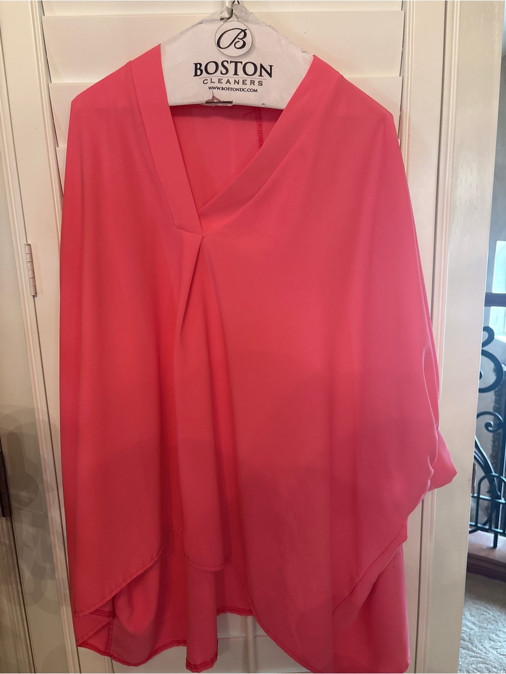 Flowing Pink V-Neck Women's Tunic Top
